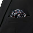 thumbnail image 5 of Floral Mens Tie and Pocket Square Set Blue White Red for Party Prom Wedding Medium 57.5", 5 of 7