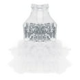 thumbnail image 4 of Yartina Kids Girls Sequins Hip-Hop Jazz Ballet Latin Dance Dress Leotard Jumpsuit Street Stage White 12, 4 of 7