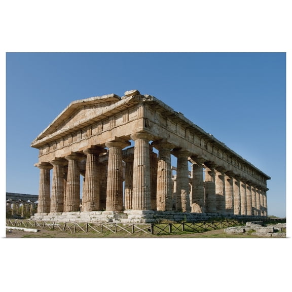 Great BIG Canvas | "Hera, Paestum, Campania, Tyrrhenian Coast, Italy" Art Print - 48x32