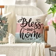 thumbnail image 5 of Home Sweet Home Eucalyptus Lamb Ear Pink Wreath Throw Pillow Covers, 18 x 18 Inch Bless Our Home Buffalo Plaid Cushion Case for Sofa Couch Set of 4, 5 of 6