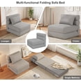 thumbnail image 4 of Convertible Sleeper Chair Bed,Folding Sofa Bed with Upgraded Pillow,Modern Comfortable Sleeper Couch Linen Fabric for Small Space, 4 of 7