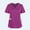 Purple, variant on Women's Short Sleeve Scrub Tops Lightweight Healthcare T Shirts with Pockets V-Neck Regular Fit Uniform Outfits Blouses