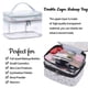 thumbnail image 3 of Caja de bolsa de maquillaje de doble capa, portátil de celosía, almacenamiento multifuncional, lavado y maquillaje, 1 ud., 3 of 5