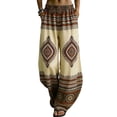 thumbnail image 2 of Mifsaly Ethnic Tribal Print Harem Pants Women High Waist Wide Leg Pant Summer Vacation Casual Trendy Boho Outfits with Pockets XL, 2 of 7