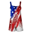 thumbnail image 6 of KelaJuan Women's Shorts Jumpsuit Star Stripe Printed Sleeveless U-neck Wide Leg Playsuit for Independence Day, 6 of 6