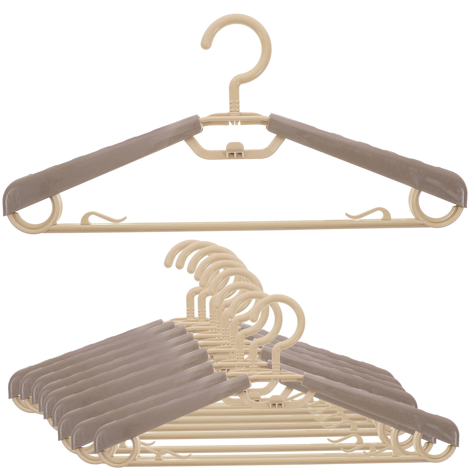 CRILSTYLEO 10Pcs Expandable Plastic Clothes Hangers Heavy Duty for Closet Space Saving and Neat Storage