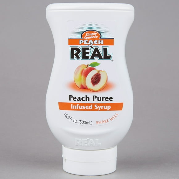 Real 16.9 fl. oz. Peach Puree Infused Syrup
