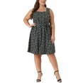 thumbnail image 2 of Agnes Orinda Women's Plus Size Dress Self Tie Waist Sleeveless Summer Floral Midi Dresses, 2 of 5