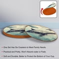 thumbnail image 4 of Whale 6pcs Round Coasters Set, Microfiber Leather Drink Coasters, 11x11 cm/4.3x4.3 in Size for Decoration, 4 of 6