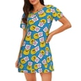 thumbnail image 1 of Fotbe Lovely Duck Bata de Dormir para Mujer con Estampado, Camisón de Algodón de Manga Corta, Ropa de Dormir Casual, 1 of 6