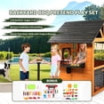 thumbnail image 5 of Ktaxon Wooden Outdoor Playhouse Lemonade Stand w/ Split Door, Pretend BBQ Grill Set, 50pcs Accessories, Ages 3-8, Light Brown, 5 of 9