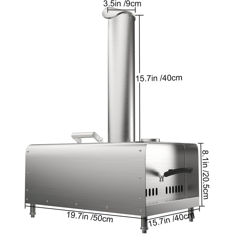 VEVORbrand Portable Pizza Oven, 12 Pellet Pizza Oven, Stainless Steel Pizza  Oven Outdoor, Wood Burning Pizza Oven with Foldable Feet Wood Oven with  Complete Accessories & Pizza Bag 