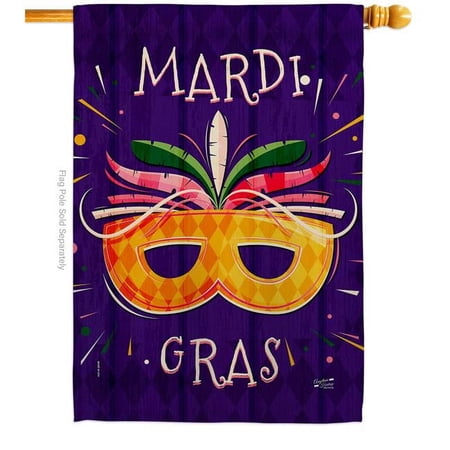 Beads Festival Springtime Mardi Gras Double-Sided Garden Decorative House Flag, Multi Color