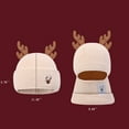 thumbnail image 3 of Lovskoo Christmas Reindeer Beanie Hats Soft Fleece 2-In-1 Hat Knit Balaclavas Mask Set Neck Scarf for Winter Beige, 3 of 4