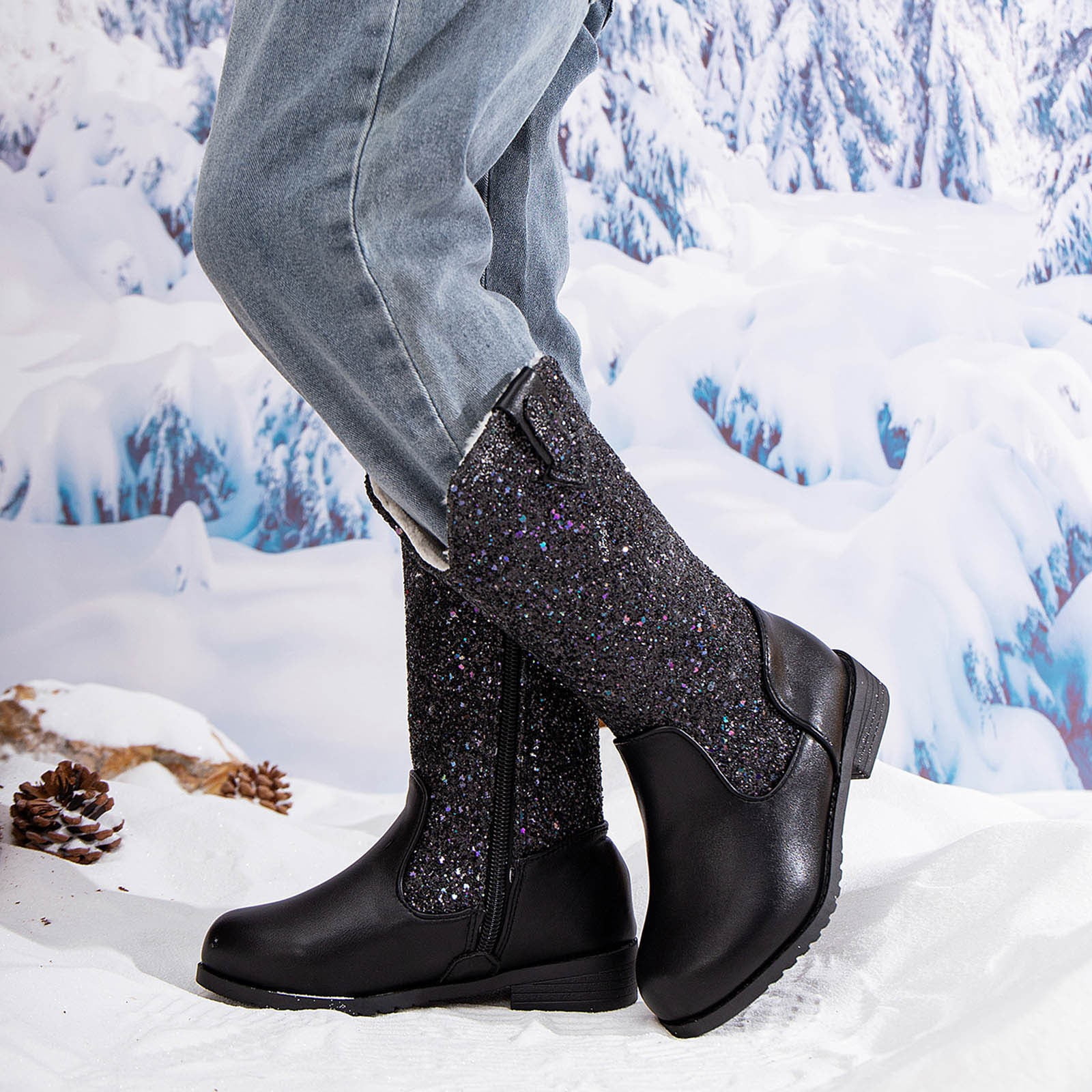 Bottes Chaussures Enfant Noel BOBOGOJP Bottes De Cowboy