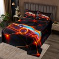 thumbnail image 2 of Erosebridal Neon Race Car Quilt Sets for Queen Size Bed, Abstract Bed Set, Geometric Line Decor 3-Piece, 2 of 5