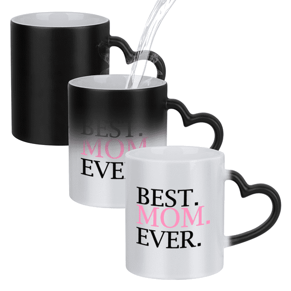 Best Mom Ever Mug,Heat Sensitive Color Changing Coffee Mug Gifts for Mom,Christmas Birthday Mother's Day Gifts from Daughter Son 11oz