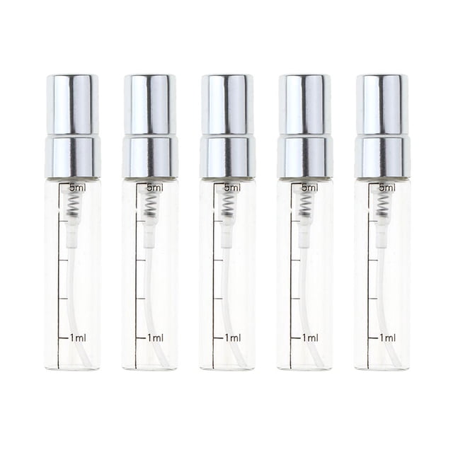 Xuanheng 5 x 5mL Empty Refillable Perfume Atomiser Bottle Pump Spray Tubes Glass Vials