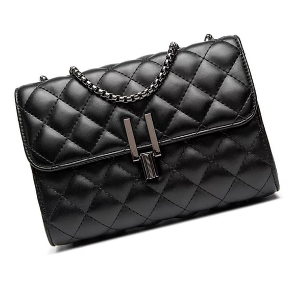 Women Chain Strap Crossbody Bag Quilted Handbag Purse PU Shoulder Bag