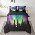 thumbnail image 2 of Homewish Aurora Borealis Twin Bedding Sets 7-Piece for Boys Girls,Abstract Gradient Starry Sky Bedding Comforter Set Microfiber,Jungle Woodland Breathable Sheet Sets,Ultra Soft Home Decor, 2 of 8