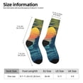 thumbnail image 2 of Gukieu Palm Trees Print Contrast Color Mid-calf Socks, Sweat-wicking Athletic Socks, Unisex Clothing Accessories, 2 of 6