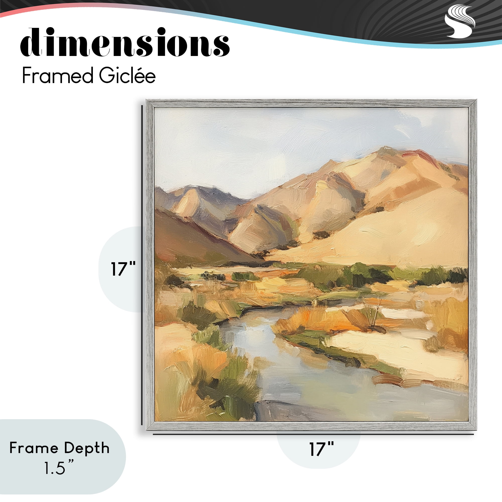 Stupell Industries Wispy Desert River Gray Framed Giclee Art, design by Petal Prints Design