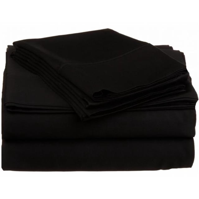 530 Thread Count Egyptian Cotton Twin XL Sheet Set Solid Black