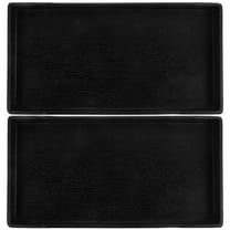 SILENRADAWN 2Pcs Chip Dip Serving Platter Appetizer Serving Tray Black Wood Grain for Parties