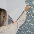 thumbnail image 3 of Tempaper x Novogratz Blue Feather Palm Peel and Stick Wallpaper, 20.5" x 16.5', 3 of 9