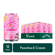 OLIPOP Prebiotic Soda, Peaches and Cream, 12 fl oz, 12 pack