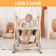 thumbnail image 3 of Loewten 3-in-1 Baby High Chair,Convertible Baby Swing,Foldable Infant Dining Chairs Seat with Wheels for Babies and Toddlers,Brown, 3 of 11