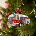 thumbnail image 2 of Wosthever Árbol de Navidad colgante colgante decoración regalo personalizado camión de bomberos vehículo camión barco excavadora colgante Kits de decoración para fiestas Numero 5 Wosthever HA042991-05, 2 of 6