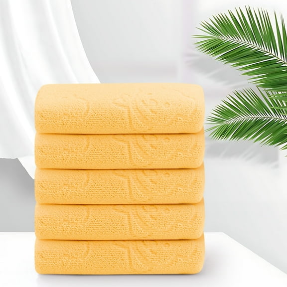 Hand Towels for Bathroom Fmlxio Five-color Bear Embossed Plain Face Towel Soft Absorbent Cleansing Bath Towel