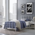 thumbnail image 2 of Modern Contemporary Urban Design Bedroom Twin Size Platform Bed Frame, White, Metal Steel, 2 of 5
