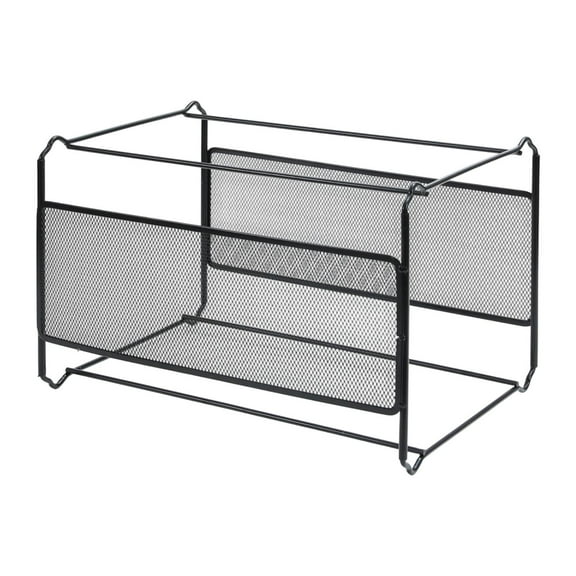 simhoa File Folder Box,Folder Storage Rack,Desktop Organizer,Mesh Hanging File Storage,Metal Organizer for Home Office Magazines L