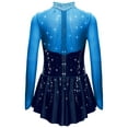 thumbnail image 2 of Doomiva Kids Girls Shiny Rhinestone Figure Skating Dress Long Sleeve Ballet Lyrical Dance Dress for Performance Blue 8, 2 of 5