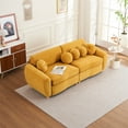 thumbnail image 2 of 84" L Chenille Sofa Couch with 5 Ball Pillows, Modern Sectional Love Seat Couch with Curved Handrall and Thick Foam for Living Room Apartment Bedroom Office Small Space, 2 of 10