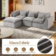 thumbnail image 3 of Timbernest 102" Sectional Couches for Living Room, Boneless L Shaped Cloud Sofa with Ottoman, 3 Seater, Gray, 3 of 9