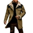 thumbnail image 5 of Atogsazn Mens Sherpa Lined Trench Coat Casual Fleece Ling Sleeve Button Jacket Winter Thick Warm Tops Brown XXXL Fashion, 5 of 9