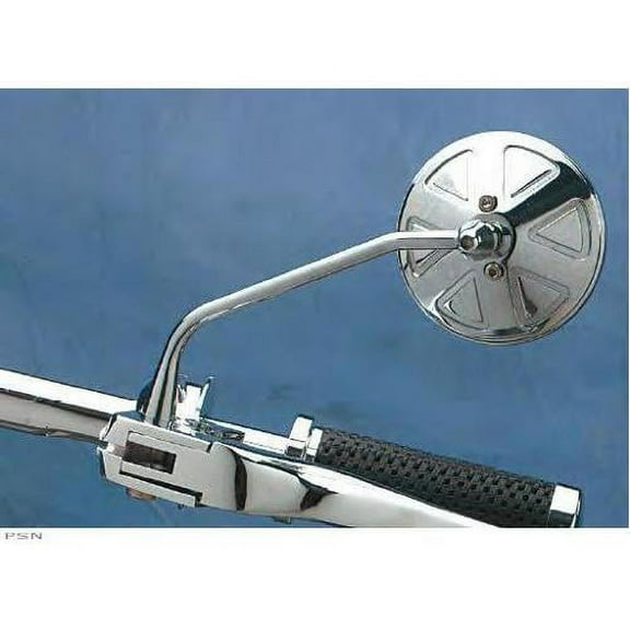 Drag Specialties Mirror Round Series Chrome w/Thin Stem (DS-302154)