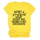 thumbnail image 1 of Camiseta holgada informal elástica con cuello redondo y estampado de letras de manga corta para mujer para verano, 1 of 4