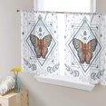 thumbnail image 3 of Sheer Curtains 45 inches Long, Butterfly Geometric Lines and Stars Pattern Light Filtering Sheer Window Curtains Rod Pocket Voile Drapes for Bedroom Living Room, 52"W x 45"L 2 Panels, 3 of 7