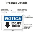 thumbnail image 2 of (2 Pack) Escape Route [Down Arrow] OSHA Notice Sign 10 Inch X 7 Inch Indoor / Outdoor Rust-Free Aluminum Metal Signs for Workplace, Workshop, and Construction Site, Made in the USA, 2 of 8