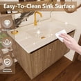 thumbnail image 6 of 30 Inch Bathroom Vanity with Sink, Wall Mounted Floating Fluted Vanity with Drawers, Soft-Close Doors, Modern Wall Mount Bathroom Storage Cabinet for Small Space (Walnut), 6 of 10