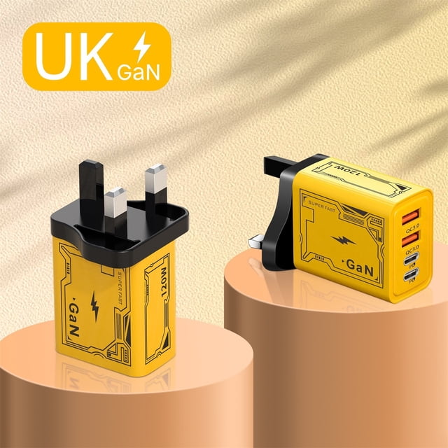 Tyidzon 2 In 1 GaN Charger 2025 120w Fast Charger Module With 2 Type-C/2 USB Ports Fast Charging Adapter Phone Chargers Wall Plug For Phone Tablet Laptops