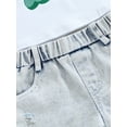 thumbnail image 6 of Toddler Baby St. Patrick's Day Clothes Girl Boy Green Letters Cotton T-Shirt Tops Denim Ripped Shorts Outfit 0-4T (White,12-18 Months), 6 of 7