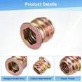 thumbnail image 2 of Paquete de 20 Tuercas de Inserción Roscadas para Madera, M8x10mm, Tuercas de Inserción de Conducción Hexagonal para Muebles de Madera [Tono Dorado], 2 of 6