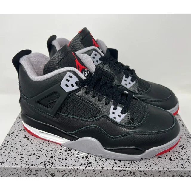 Ni - ke Air Jordan 4 Retro Bred Reimagined (GS) Youth Shoes FQ8213-006 Size 7Y