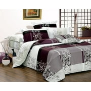 Swanson Beddings May 5-Piece 100% Cotton Bedding Set: Duvet Cover, Two Pillowcases and Two Pillow Shams (Burgundy, Queen)