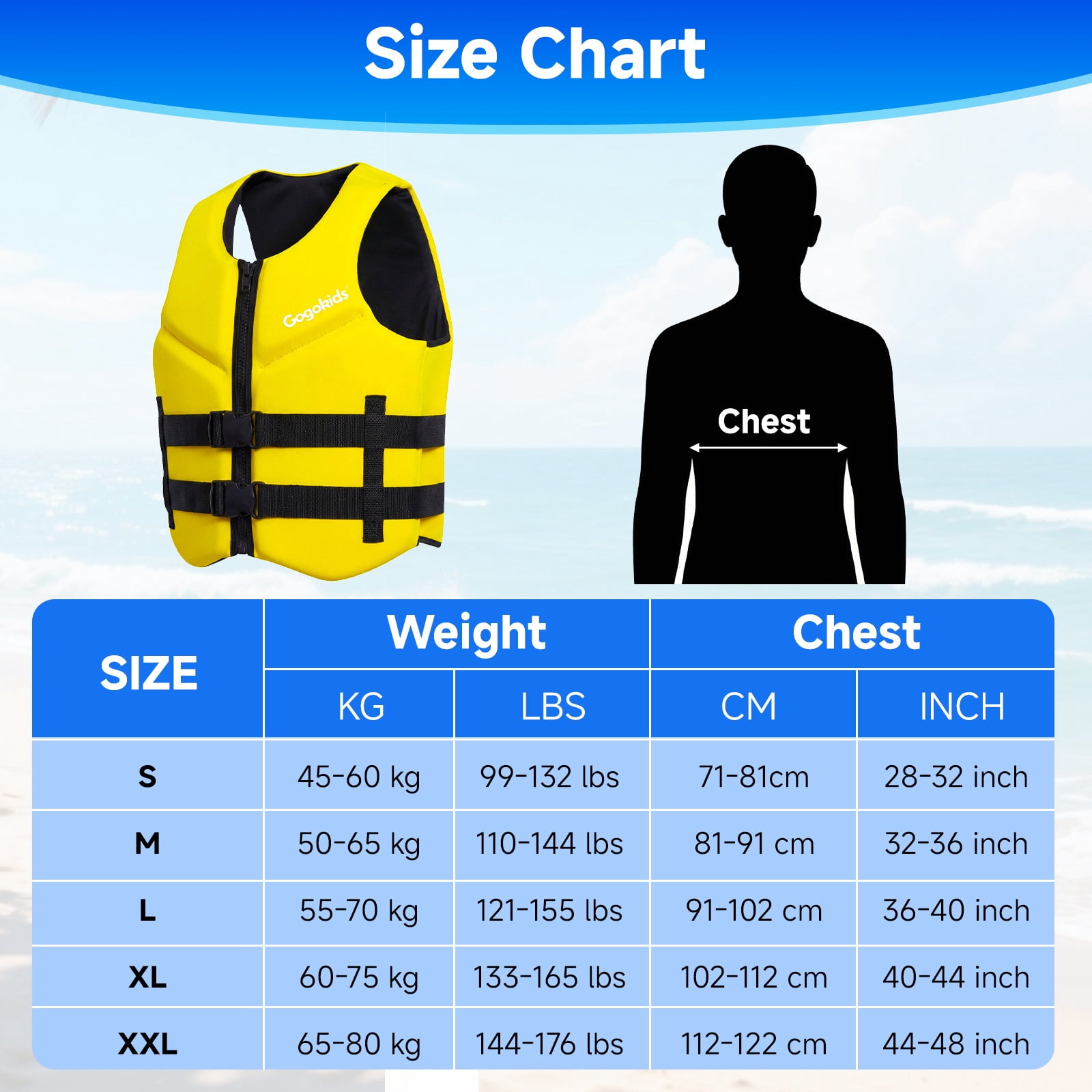 Gogokids Life Jacket Swim Vest for Adult Women men,Foldable Buoyancy Vest with Dual Buckle,Float Jacket for Boating,Kayaking,Swimming,Paddle and Fishing